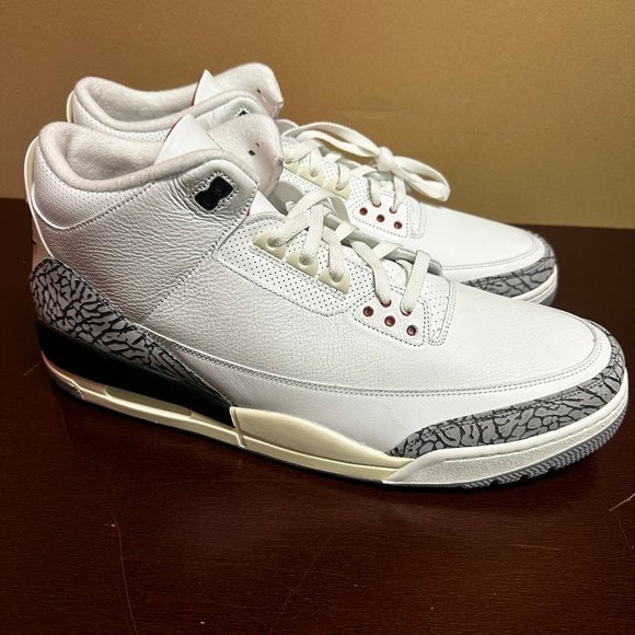 Nike Mens White Cement Re-imagined Air Jordan 3 DN3707-100 Athletic Shoes Sz 17 main image 6